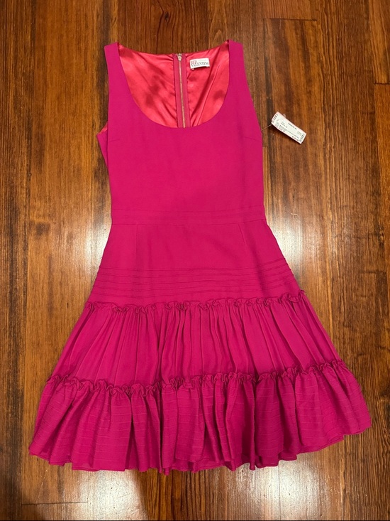 RED Valentino Dresses & Skirts - RED Valentino Fuchsia Tiered Ruffle Sleeveless Dress